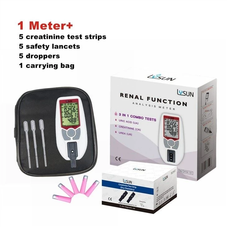 OEM Renal Function Uric Acid Creatinine Urea Analysis Analyzer Meter Finger Blood Test Machine